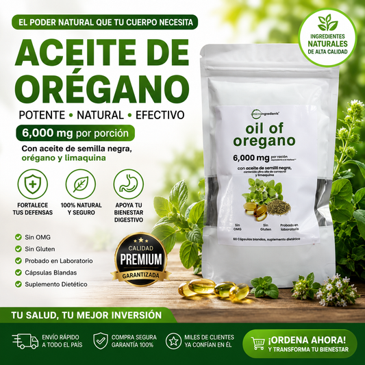 Aceite De Orégano 6000 Mg 60 capsulas
